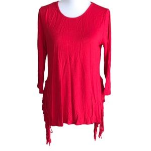 ULTRA TEEZE RED 3/4 SLEEVE TOP SIZE LARGE